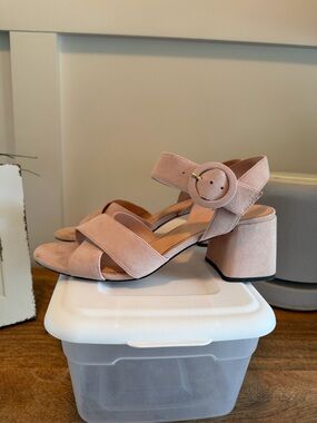 J. Crew Dusty Rose Block Heel Sandals